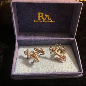 Robin Rotenier Sterling Silver Anchor Cuff Links